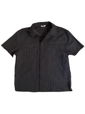 Uniqlo Khaki Sheer Pinstripe Short-Sleeve Shirt